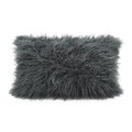 Saro Lifestyle SARO 706.ST1220B 12 x 20 in. Rectangle Mongolian Faux Fur Throw Pillow - Slate 706.ST1220B
